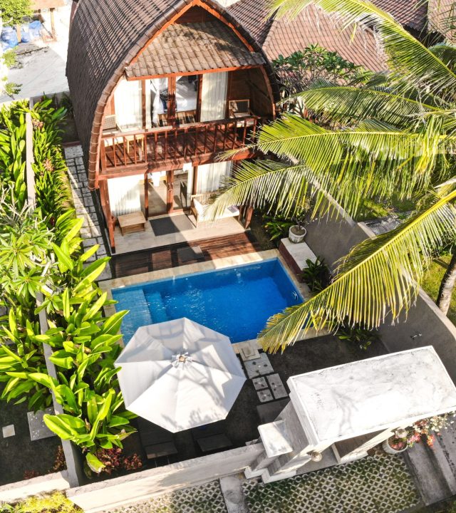 Explore luxury and tranquility at this tropical villa in Bali, featuring a private pool and lush gardens.